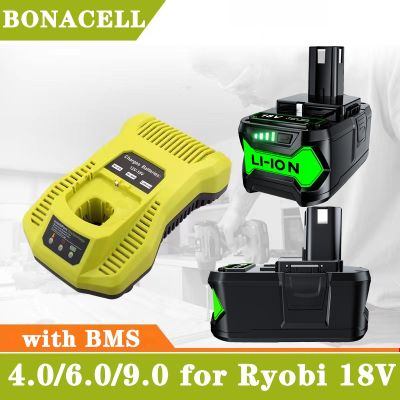 With BMS 6.0/9.0 18V Rechargeable Battery for ryobi one plus 18v battery P108 P103 P104 P105 P109 18-Volt Cordless Power Tools [ Hot sell ] vwne19