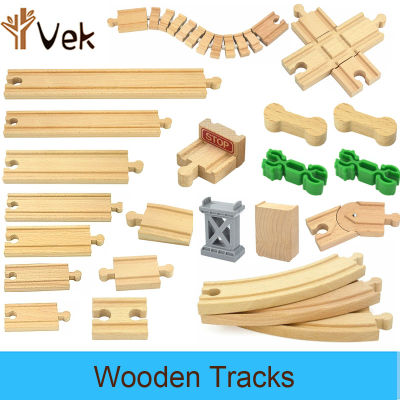 Wooden Tracks Railway Toys Beech Wooden Train Track Rail Bridge Pier Parts Fit Biro All Brand Track Educational Toy for Children