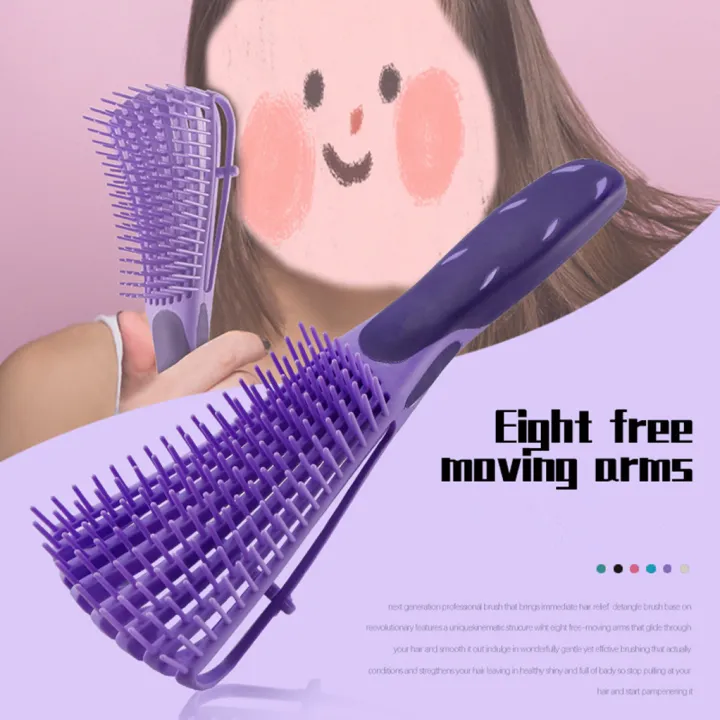 Health Beautiful Hairdressing Eight-claw Comb Anti-knot Massage Women Hair  Brush Plastic Washing Hair Curly Comb Hair Brush | Lazada PH