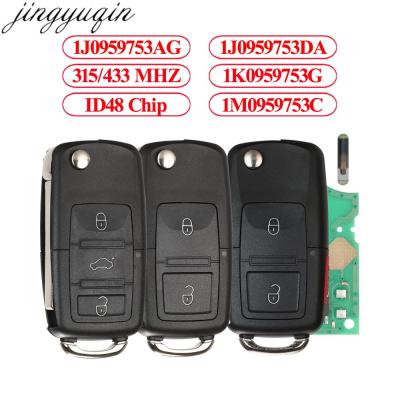 Jingyuqin ID48กุญแจรีโมต315/434Mhz สำหรับ Volkswagen VW Golf 4 5 6 Jetta Passat CC โปโล Tiguan ด้วง1J0959753AG Touran /Da/ah/am