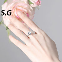 S, G-925เงินสเตอร์ลิงใหม่,D สี Mosang แหวนเพชร,แหวนดอกไม้หิมะ