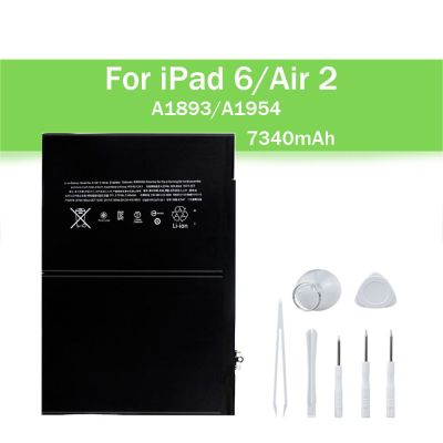 【Popular choice】 7340MAh สำหรับ iPad 6 Air 2เปลี่ยน Batเก็บข้อมูลสำหรับ iPad 5 Pro 9.7 A1567 A1674 A1893 Air ชาร์จได้ด้วยเครื่องมือ