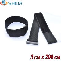 2pcs 3cm x 200cm Elastic Fastening Strap Cable Ties with Plastic Buckle Hook and Loop Magic Stretch Tapes Free Shipping
