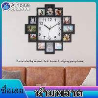 【ราคาถูกสุด】2 in 2 in 1 Plastic Wall Clock 1 นาฬิกาพลาสติกแขวนผนัง + กรอบรูปสีดำของตกแต่งบ้านทันสมัยห้องนั่งเล่นตกแต่ง