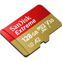 Sandisk การ์ดหน่วยความจํา 128GB Extreme microSDXC UHS-I พร้อมอะแดปเตอร์ - สูงสุด 160MB/s C10 U3 V30 4K A2 Micro SD