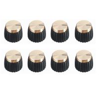 10x Guitar AMP Amplifier Knobs Push-on Black+Gold Cap for Marshall Amplifier