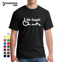 Oh Crap Wheel Chair Wheeelchair DisabRude Funny T Shirt Men Cotton Short Sleeve Tshirt Streetwear T-Shirt for Men Tops Tee XS-4XL-5XL-6XL