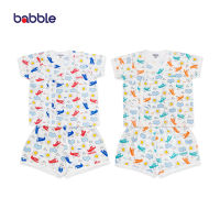 [ช้อปครบ 690.- รับของแถม] BABBLE ชุดเด็กแรกเกิด 0-3 เดือน ผ้าฝ้าย100% ระบายอากาศได้ดี ชุดเสื้อป้ายแขนสั้น คอลเลคชั่น Sky (สีส้ม) BTA