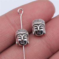 WYSIWYG 10pcs 9x7mm Antique Silver Color Buddha Head Small Hole Beads For Jewelry Making DIY Jewelry Findings