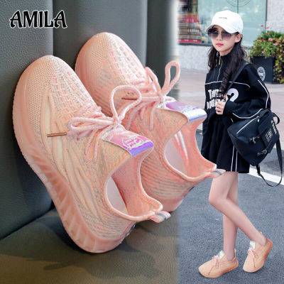รองเท้ากีฬาสำหรับเด็ก AMILA รุ่นใหม่ของเด็กผู้หญิงตาข่ายฤดูร้อนรองเท้าวิ่งนักเรียนรองเท้าบู๊ตนุ่ม
