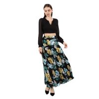 Crumple Beach Skirt Elegant Womens Summer skirts Lady Fashion Floral Printed Dress Midi Skirt