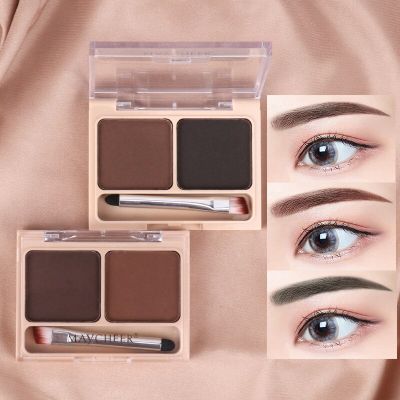 2Color Eyeshadow Powder Makeup Black Brown Coffee Waterproof Eyebrow Powder Eye Shadow Eye Brow Palette with Brush Eyebrow Cream Cables Converters