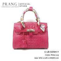 Prang Crocodile Leather Top Handle Bag Handbag กระเป๋าถือสตรี กระเป๋าผู้หญิง หนังจระเข้ C-LB-0216H-Y