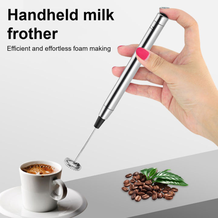 1pc Mini Handheld Whisk,Milk Frother For Coffee With Upgraded Handheld  Frother Electric Whisk Milk Foamer, Mini Battery Operated Mixer And Coffee  Blender Frother For Frappe, Latte, Milk, Matcha, Without Battery