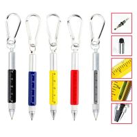 ●∈♨ Mini Multifunction Ballpoint Pen Stylus 6 In 1 Metal Screwdriver Touch Screen Tool Pen Small Scale Keychain Pens Gift Accessory