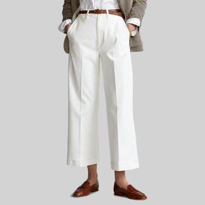 Polo Ralph Lauren PANTS Wide-Leg Chino Pant กางเกงขายาว รุ่น WMPOPNTNDL20056 สี 100 WHITE