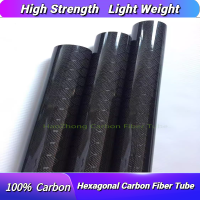 Hexagonal Carbon Fiber Tube/Pipe/Shaft  Glossy 25x23 30x28 50x48  L1000MM (1m)  Roll Wrapped Wires Leads Adapters