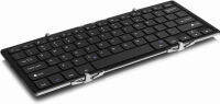 ‎Aluratek Aluratek Portable Aluminum Tri-Fold Bluetooth Keyboard (Standard Full-Size) with Built-In Rechargeable Battery for iPhone, Smartphone, iPad, Tablet, Mac, PC (ABLKO4F) Black