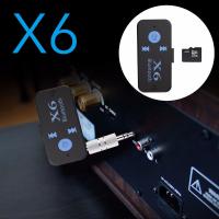 X6 Hands Free Bluetooth Audio Receiver Vehicle MP3 support TF