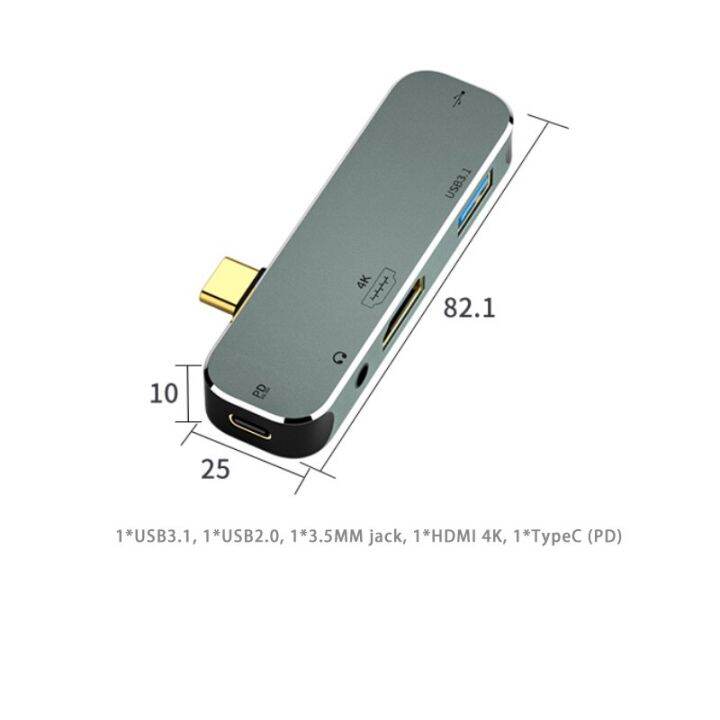 ตัวขยาย-pd100w-usb-ฮับชนิด-c-แท่นวางมือถือ-usb3-0-ช่องเสียบ3-5มม-ฮับตัวแยก4k-หัวแปลงสัญญาณ-hdmi-usb-c-สำหรับคอมพิวเตอร์-macbook