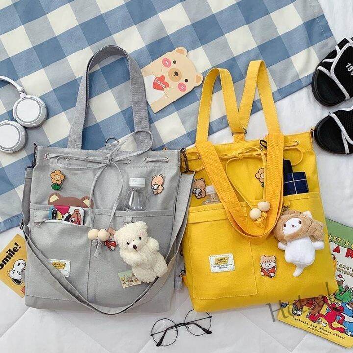 hot-sale-c16-korean-canvas-bag-single-shoulder-crossbody-large-capacity-students-ins-zipper-handbag