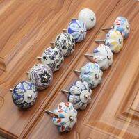 ☬ Ceramic Flower Single Hole Cabinet Knobs and Handles A Variety of Patterns Pastoral Style All Kinds of Cabinets Drawer Knobs