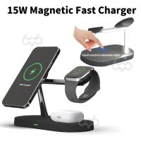 15W 5 in 1 Magnetic Qi Fast Wireless Charger For iPhone 13 12 Mini Pro MAX Magicsafe Charger For Airpods Apple Watch 6 5 4 3 2 1