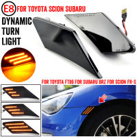 2x LED แบบไดนามิกไฟเลี้ยวสำหรับ Toyota 86 FT86 GT86ด้านข้าง Marker ตัวบ่งชี้ลำดับโคมไฟสำหรับ Scion FR-S สำหรับ Subaru BRZ