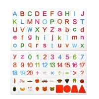 [COD] digital letter set childrens early education puzzle with pictures literacy wooden drawing board accessories sheet