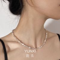 Vivienne Westwood NGBB Broken Silver Pearl Necklace Womens Light Luxury Niche 2023 New Hot Style Clavicle Chain High-end Necklace