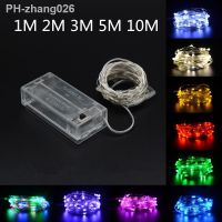 1m/2m/3m/5m/10m Copper Wire Garland LED Fairy Lights Garland Curtain Battery Power String Lights Christmas Festoon Party Wedding