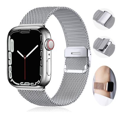 Milanese Strap for Apple Watch Band 44mm 40mm Watch Strap Iwatch Series 6 5 4 SE 7 45mm Stainless Steel Bracelet for Apple Bands Straps