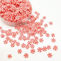 ELEGANT 20g/lot Red White Lollipop Polymer Clay Sprinkles Colorful for DIY Crafts Tiny Cute bonbon Candy plastic klei Mud Particles