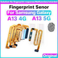 เซ็นเซอร์ลายนิ้วมือ Touch ID สำหรับ Samsung Galaxy A13 4G 5G A135F เซ็นเซอร์ Pringt สำหรับสายเคเบิ้ลหลักคืนที่บ้านริบบิ้นปุ่มเปิด/ปิดไอโฟนชิ้นส่วนชิ้นงอสำหรับเปลี่ยน