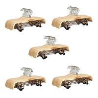 50 Pack Solid Finish Wooden Trousers/Skirt Hangers with Anti-Rust Clips Coat Clothes Hangers