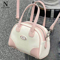 NALLCHEER Women S Cross-Body Bag บอสตันกระเป๋าโบว์ลิ่งกระเป๋าสะพายไหล่แบบลำลองมือถือสีชมพู