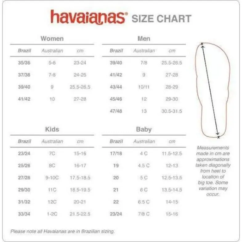 size guide havaianas