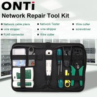 ▬◘ ONTi Network Tool Kit Professional Portable Ethernet Computer Maintenance LAN Cable Tester Crimper Cutter Repair Set with Bag