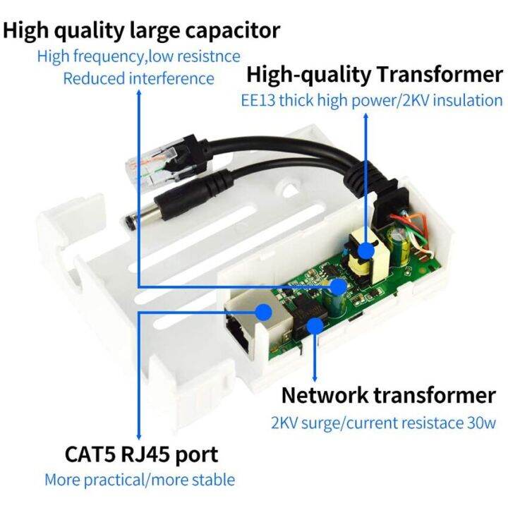 hot-item-active-waterproof-poe-power-over-ethernet-splitter-adapter-48v-ถึง12v-ieee-802-3af-compliant-10-100mbps-poe-splitter-พร้อม12v