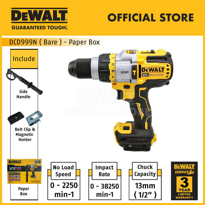 Dewalt DCD999NT-A9 18/20V 13mm ( 1/2" ) Brushless Cordless Hammer Drill ...