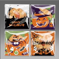 【YF】☇  100PCS Plastic Cookies Adhesive Snack Wrap Pumpkin Ear Decorations