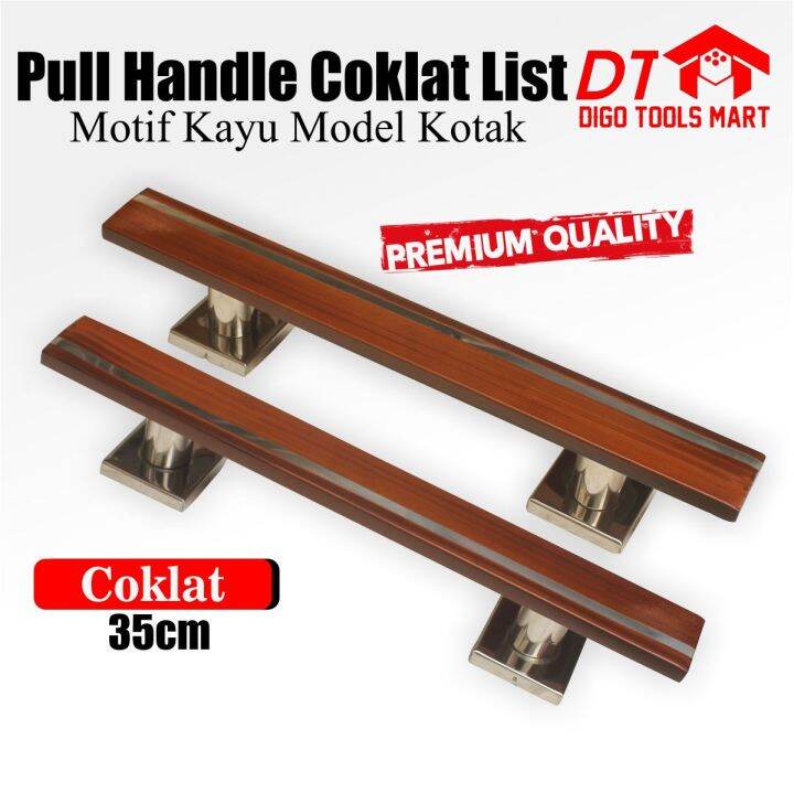 Pull Handle Coklat Kayu List Model Kotak Cm Gagang Pintu Corak Kayu