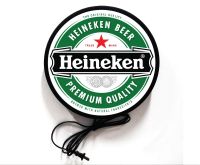 Heineken ไฮเนเก้น ป้ายเครื่องดื่ม ป้ายไฟตกแต่งร้าน ป้ายเสริมร้าน ตู้ไฟตกแต่งร้าน ป้ายด้านเดียว หน้าเรียบ ตู้ไฟ เส้นผ่านศูนย์กลาง 30-40 ซม