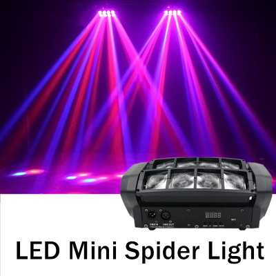 Mini LED 8x10W RGBW Moving Head Light LED Spider Beam Stage Lighting DMX 512 Spider Light Good for DJ Nightclub Party