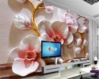 Beibehang 3d วอลล์เปเปอร์รูปภาพ Phalaenopsis ภาพดอกไม้ประดับผนัง Relief ทันสมัย Papel De วอลเปเปอร์3d