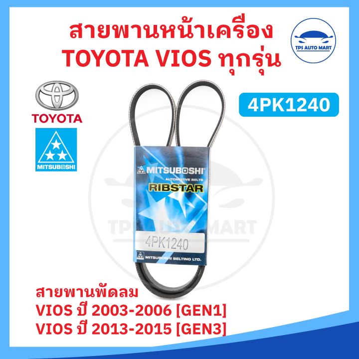 ยี่ห้อ-mitsuboshi-แท้-สายพานหน้าเครื่อง-toyota-vios-โตโยต้า-วีออส-ทุกรุ่น