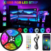 ?5050 ไฟเส้นRGB ไฟ Led Strip Light 1M/2M/3M/4M/5M/7.5M/10M/15M/20M/ไฟแต่งห้อง ไฟติดห้อง ไฟตกแต่งห้อง ไฟ LED แบบเสน การซิงโครไนซ์เพลง การไล่ระดับสีที่มีสีสัน