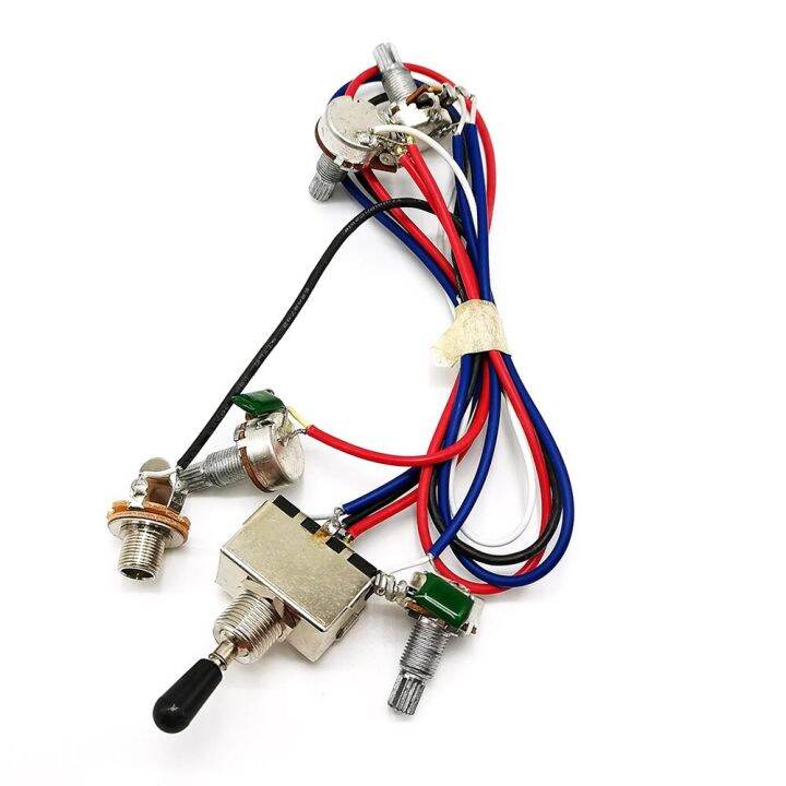 electric-guitar-prewired-wiring-harness-with-3-way-toggle-switch-2v2t-500k-pots-volume-tone-control-6-35-jack-for-lp-guitar-5-0