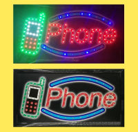 ป้ายไฟLED ( Phone ) ประหยัดไฟ เสียบ ปลั๊กไฟ บ้าน เพิ่มเอกลักษณ์สีสัน สวยงาม