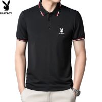 ✥☽♦ Playboy Short Sleeve Foldover Collar Loose Business Fashion Men